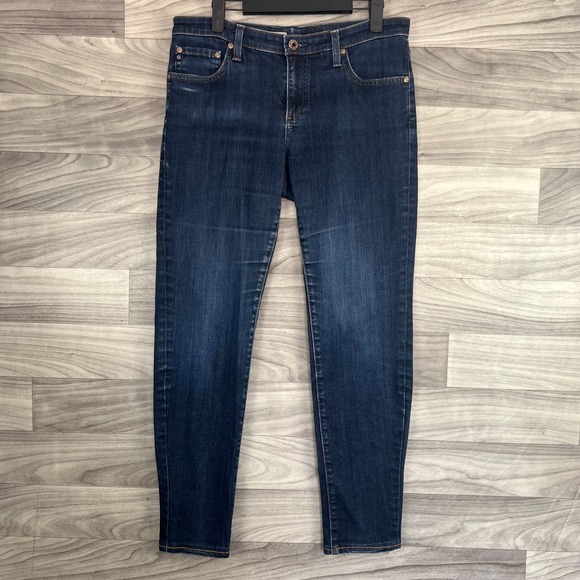 AG Adriano Goldschmied The Stevie Jeans Womens 32R Blue Slim Straight Dark Wash - Picture 1 of 16